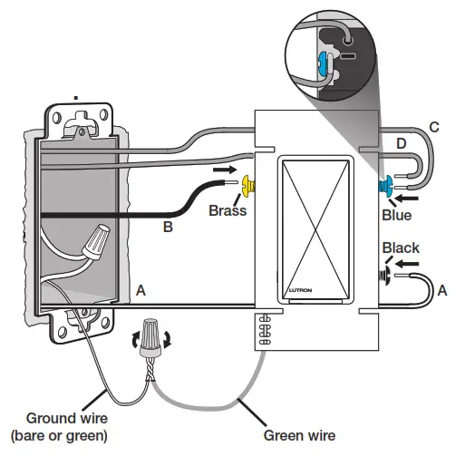 LUTRON RRD 6CL WH 120 VOLT AC AT 50 60 HZ Dimmer Switch - Companion Switch