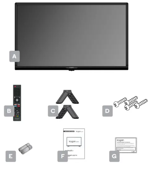 kogan RH9220 Series 9 32 Inch Smart LED TV - COMPONENTS
