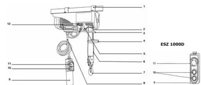 HOLZMANN-ESZ-250D-Electric-Rotary-Hoist-Frame-fig-1