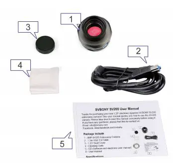 SVBONY Electronic Eyepiece Telescope Camera User Manual - Package Include