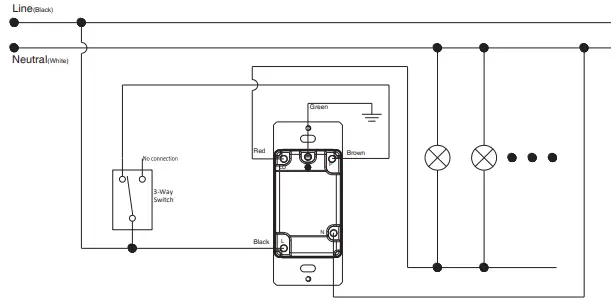 Cloudy Bay Lighting Supply DNA042DU2 W 600 P LED Dimmer Switch - Connection way
