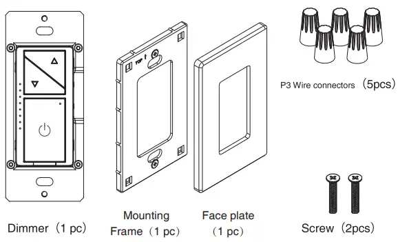 Cloudy Bay Lighting Supply DNA042DU2 W 600 P LED Dimmer Switch - Parts Information