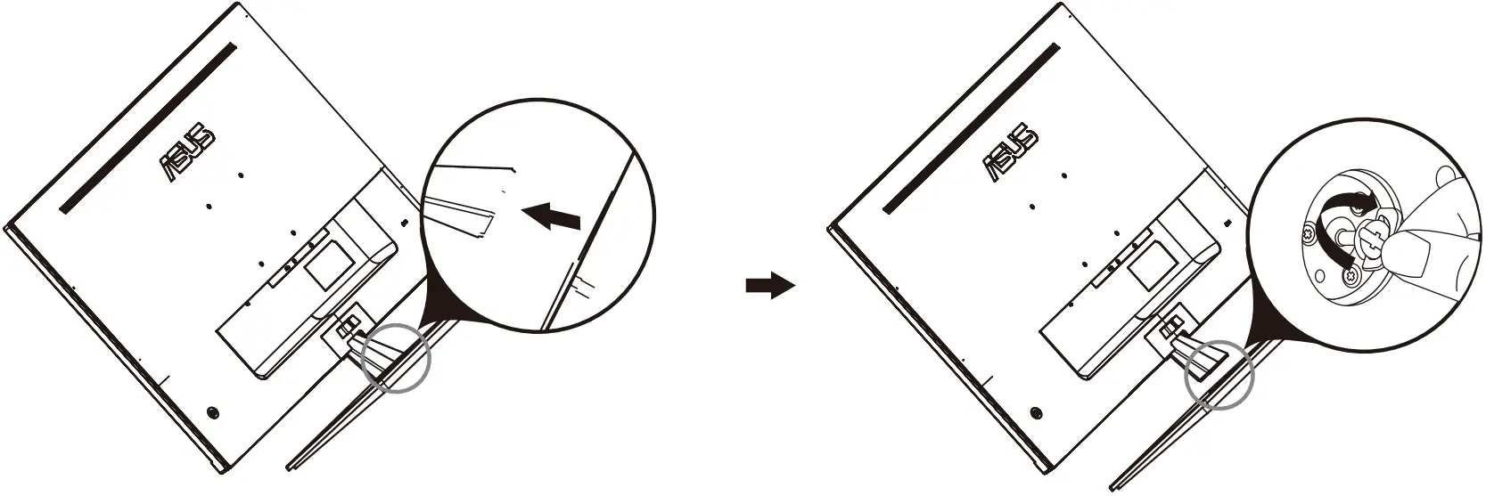 ASUS VP32A LCD Monitor 1.3 Assembling the Monitor Base A
