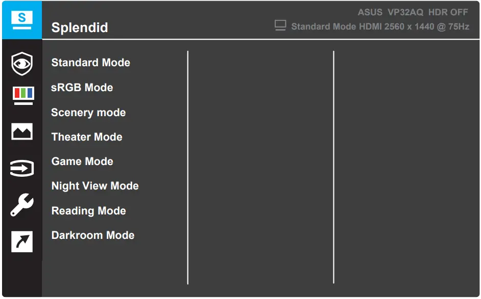 ASUS VP32A LCD Monitor 3.1.2 OSD Function Introduction