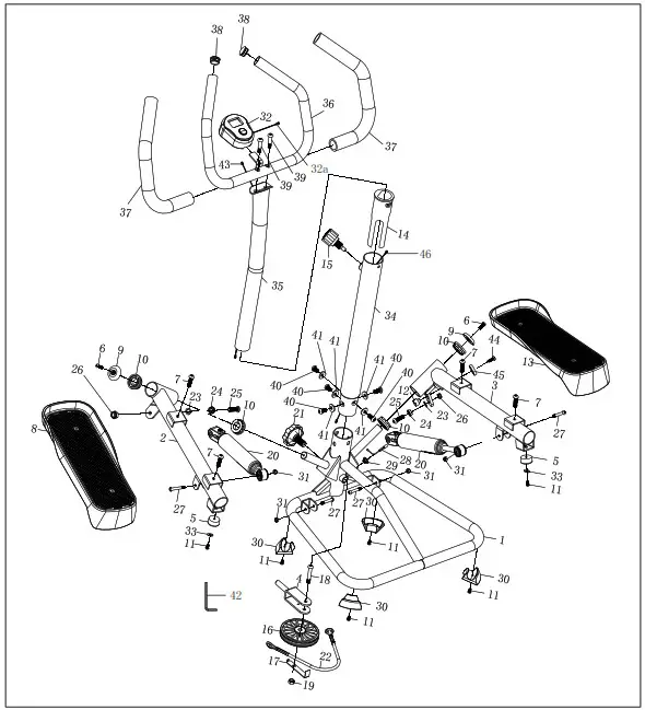 sunnyhealthfitness SF S020027 STAIR STEPPER MACHINE HANDLEBAR - EXPLODED DIAGRAM