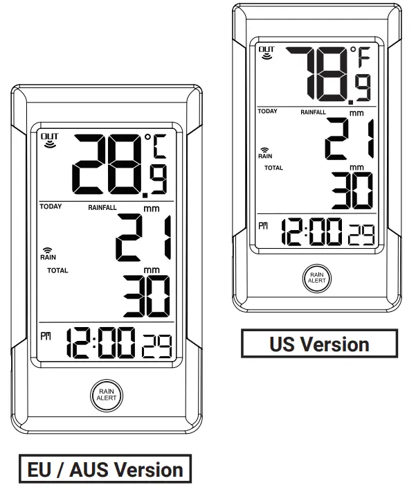 BRESSER RGT1001 Wireless Rain Gauge with Outdoor Temperature