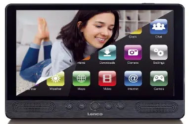 Lenco TDV-1000BK Portable DVD Player-Tablet with 10 Inch Touchscreen