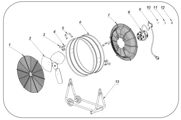 SIP INDUSTRIAL 05634 24 Inch Floor Standing Drum Fan - Figure 6