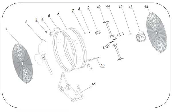 SIP INDUSTRIAL 05634 24 Inch Floor Standing Drum Fan - Figure 7