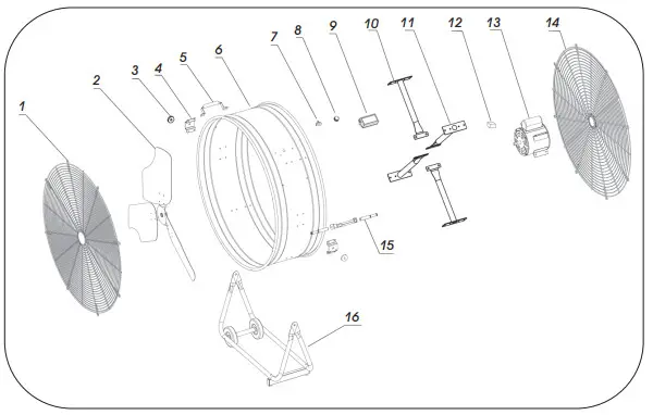 SIP INDUSTRIAL 05634 24 Inch Floor Standing Drum Fan - Figure 8