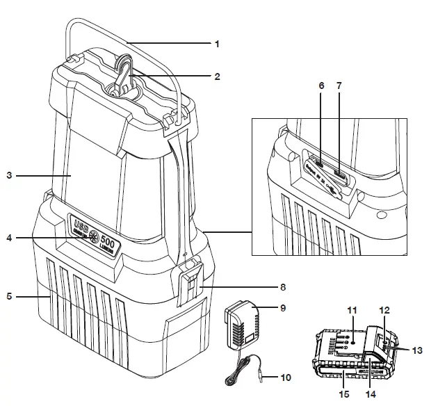 SUNJOE-24V-LGT500-LTE-Cordless-Lantern-1