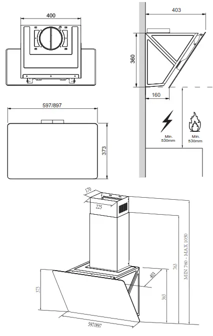 Midea MH90A3200B ES Cooker Hood - fig 1