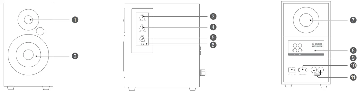 DONNER A40,A40D Bookshelf Speakers Overview