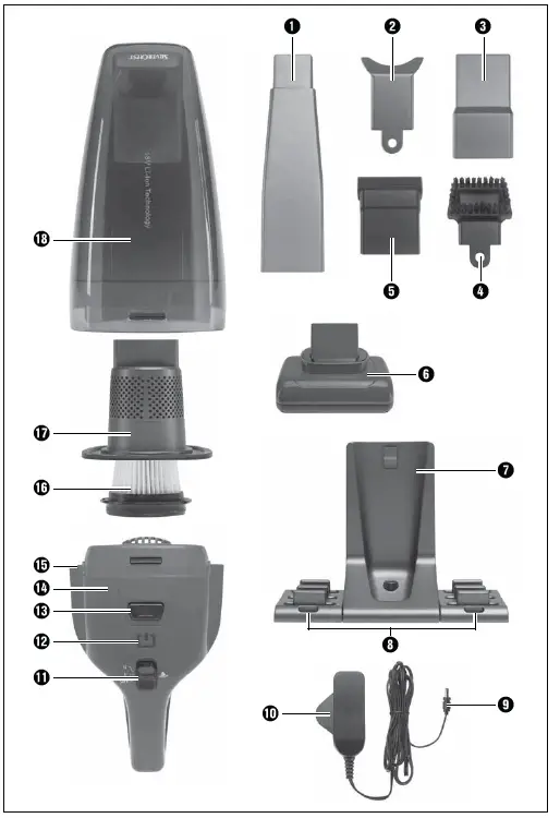 SILVERCREST-SAST-18-A1-Cordless-Wet-and-Dry-Hand-Held-Vacuum-Cleaner-FIG-1