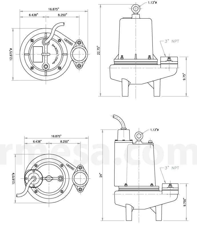 Barmesa-Pumps-3BSE-SS-Series-Submersible-Solids-Handling-Pumps-Instruction-Manual-fig-1