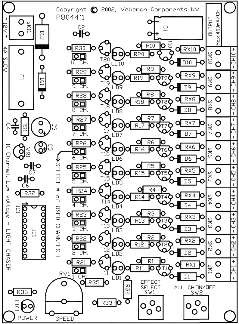 velleman K8044 12V Ten Channel Light Effect Generator - fig 27