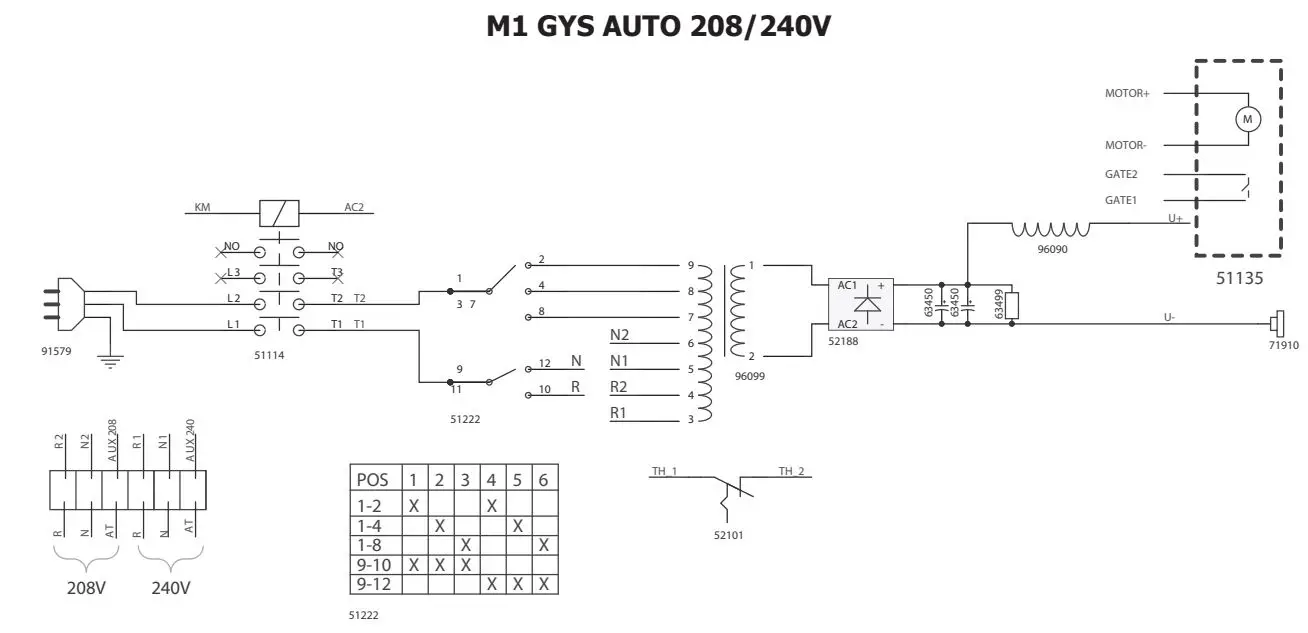 M1 GYS AUTO Single Phase Mig Mag Welder Machine User Manual - CIRCUIT DIAGRAM