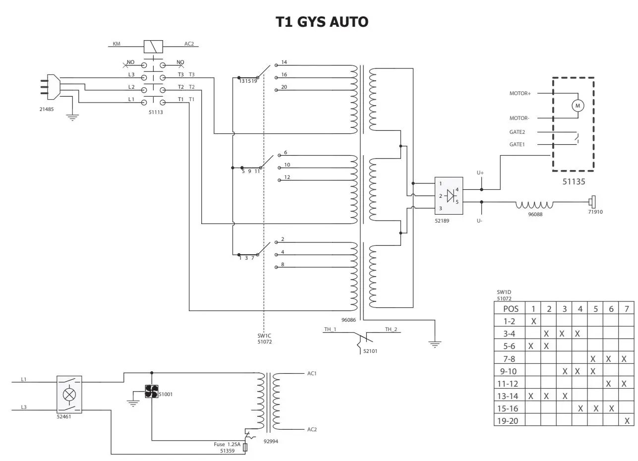 M1 GYS AUTO Single Phase Mig Mag Welder Machine User Manual - CIRCUIT DIAGRAM