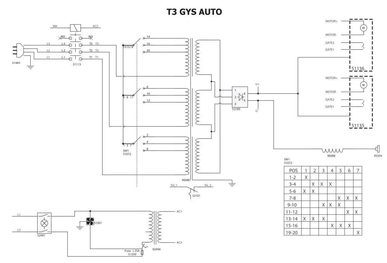 M1 GYS AUTO Single Phase Mig Mag Welder Machine User Manual - CIRCUIT DIAGRAM