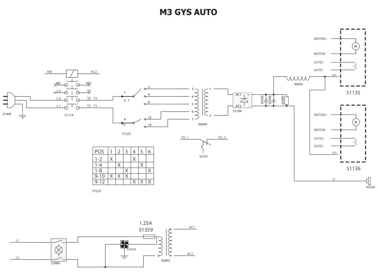 M1 GYS AUTO Single Phase Mig Mag Welder Machine User Manual - CIRCUIT DIAGRAM