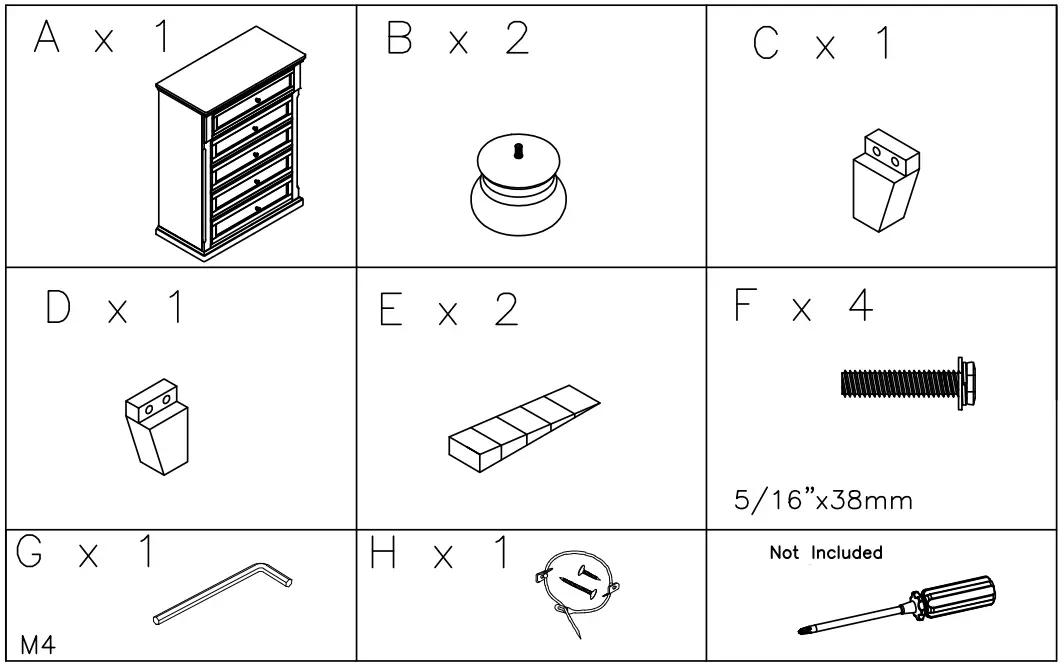 ASHLEY B733-45 Lettner 5 Drawer Youth Chest of Drawers - Fig 1