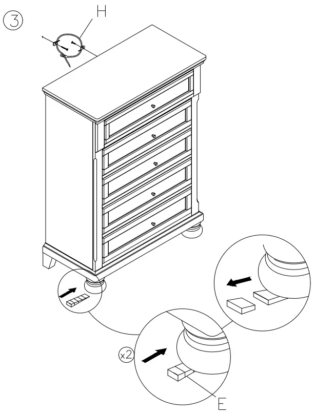 ASHLEY B733-45 Lettner 5 Drawer Youth Chest of Drawers - Fig 4