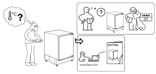 IKEA 104 999 18 HUTTRA Under Counter Fridge - overview 2