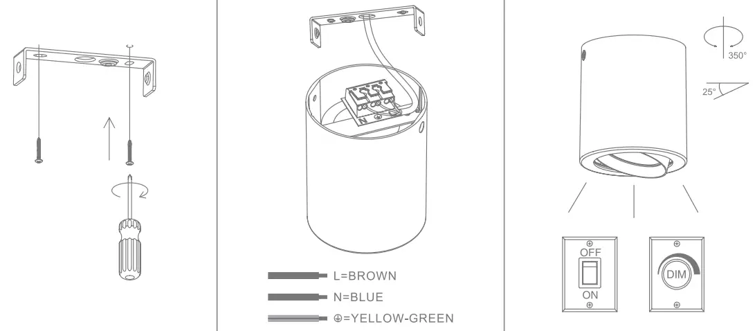 DOMUS LIGHTING NEO-20-SM-TILT Round 20W Surface Mount Tiltable LED Dimmable IP20 Downlight (3)