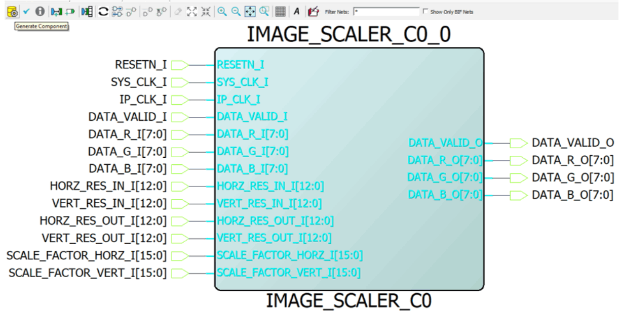 Microsemi UG0932 Image Scaler - Generate Component