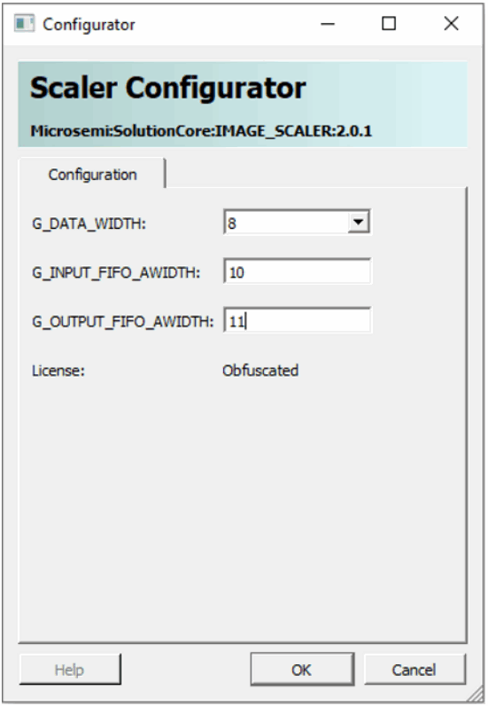 Microsemi UG0932 Image Scaler - Scaler Configurator