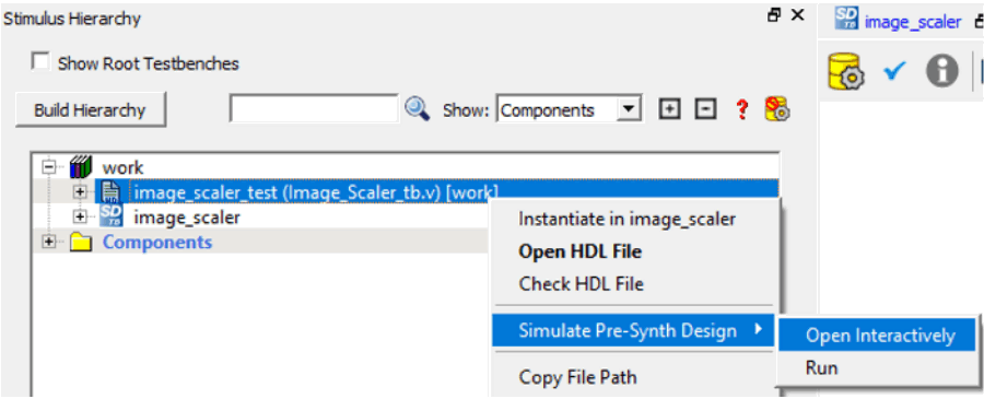Microsemi UG0932 Image Scaler - Stimulus Hierarchy