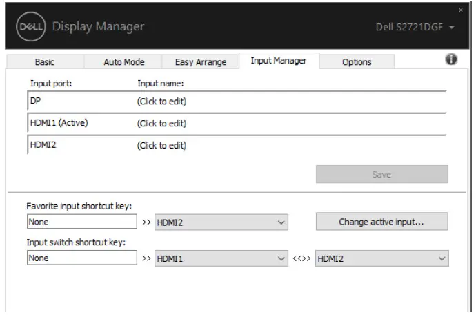 DELL 27 Gaming Monitor S2721DGF- switch between