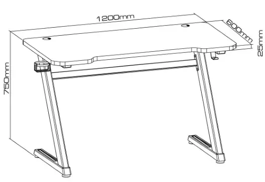 VONYX DB15 Studio & Gaming Z-Table - Dimension