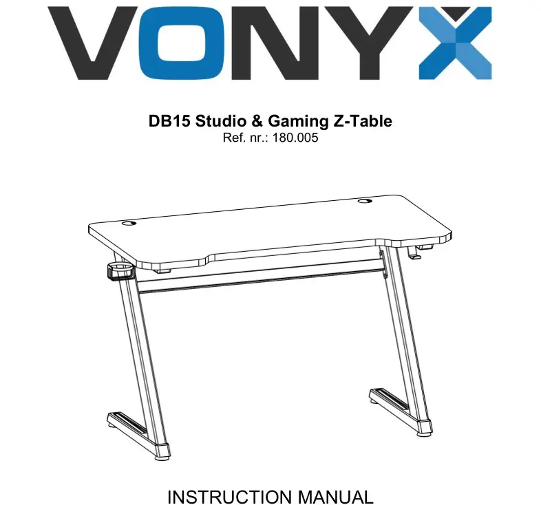 VONYX DB15 Studio & Gaming Z-Table Instruction Manual