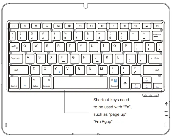 EARTO JP163 iPad Air 4th Generation Case with Keyboard - Keyboard Features