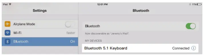 EARTO JP163 iPad Air 4th Generation Case with Keyboard - keyboard sync with iPad