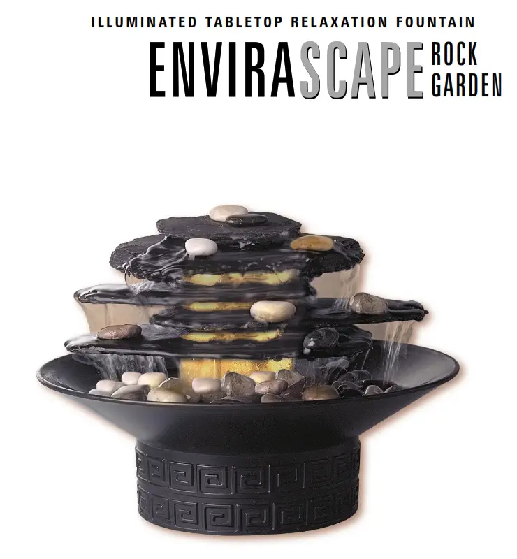 WFL-ROCK EnviraScape Rock Garden Illuminated Tabletop Relaxation Fountain