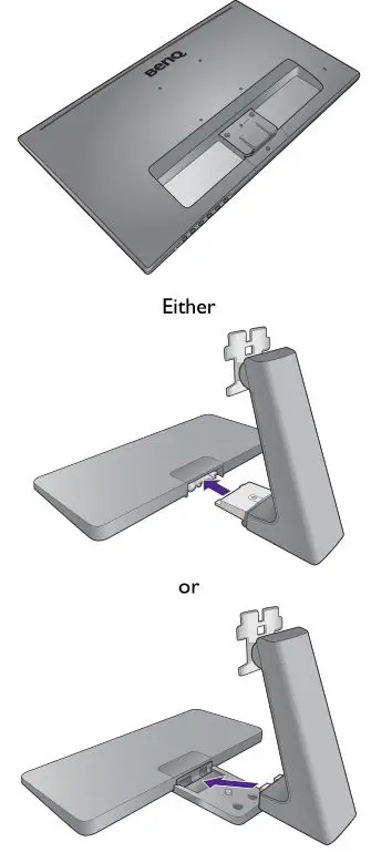 BENQ G Series LCD Monitor - Attach the monitor base