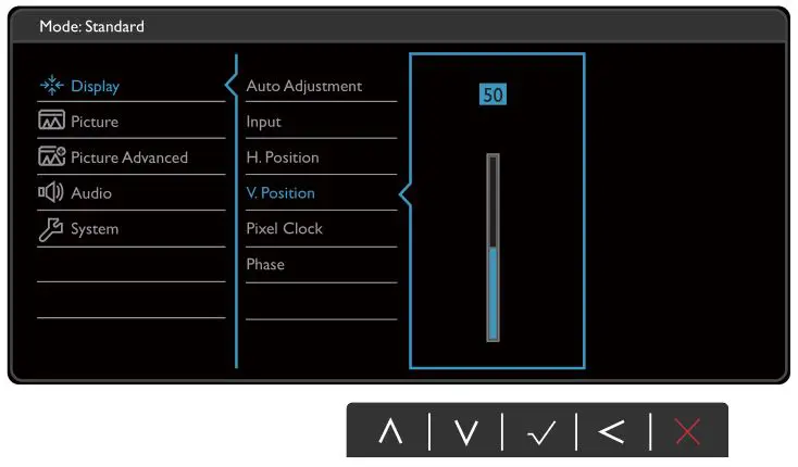 BENQ G Series LCD Monitor - Display menu
