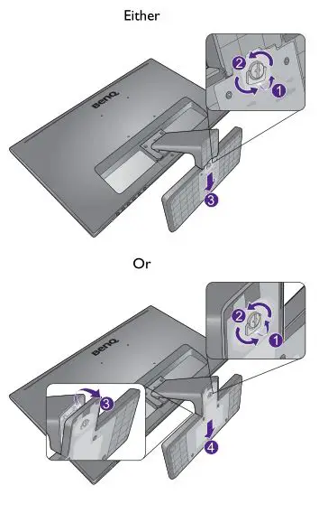 BENQ G Series LCD Monitor - Remove the monitor base