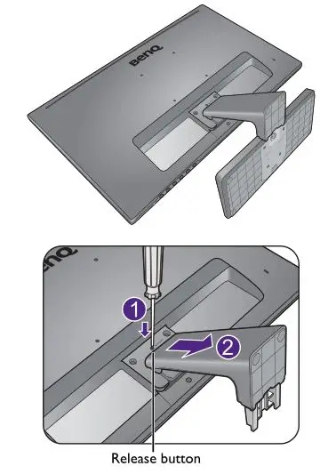BENQ G Series LCD Monitor - Remove the monitor stand