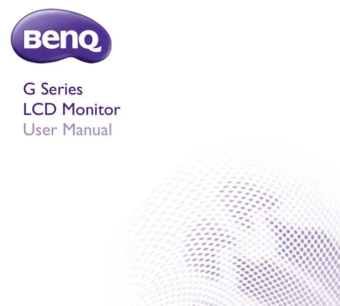 BENQ G Series LCD Monitor User Manual