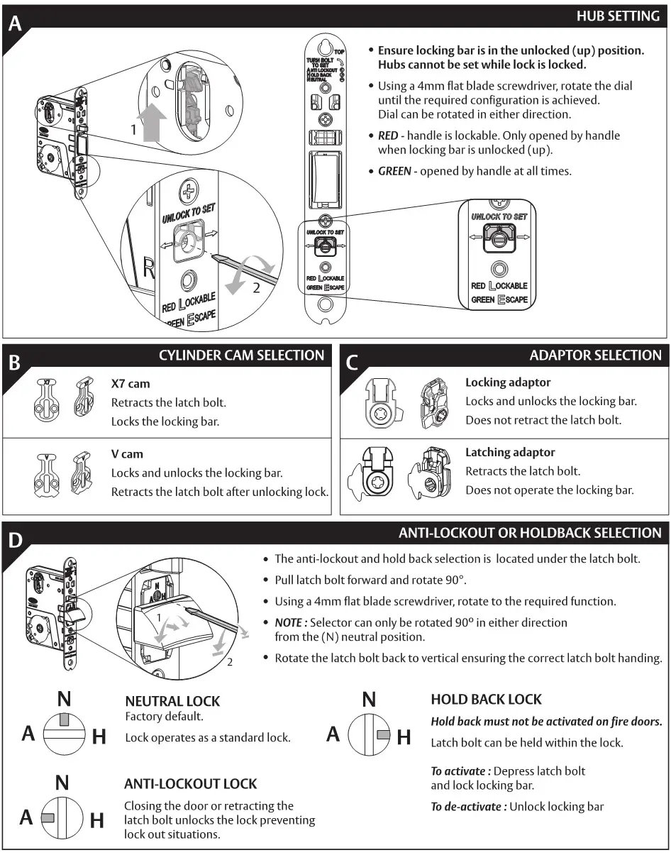 LOCKWOOD 3770 Series Mortice Lock Instruction Manual 3