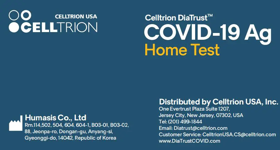 Celltrion DiaTrust COVID-19 Ag Rapid Test Instructions - Address