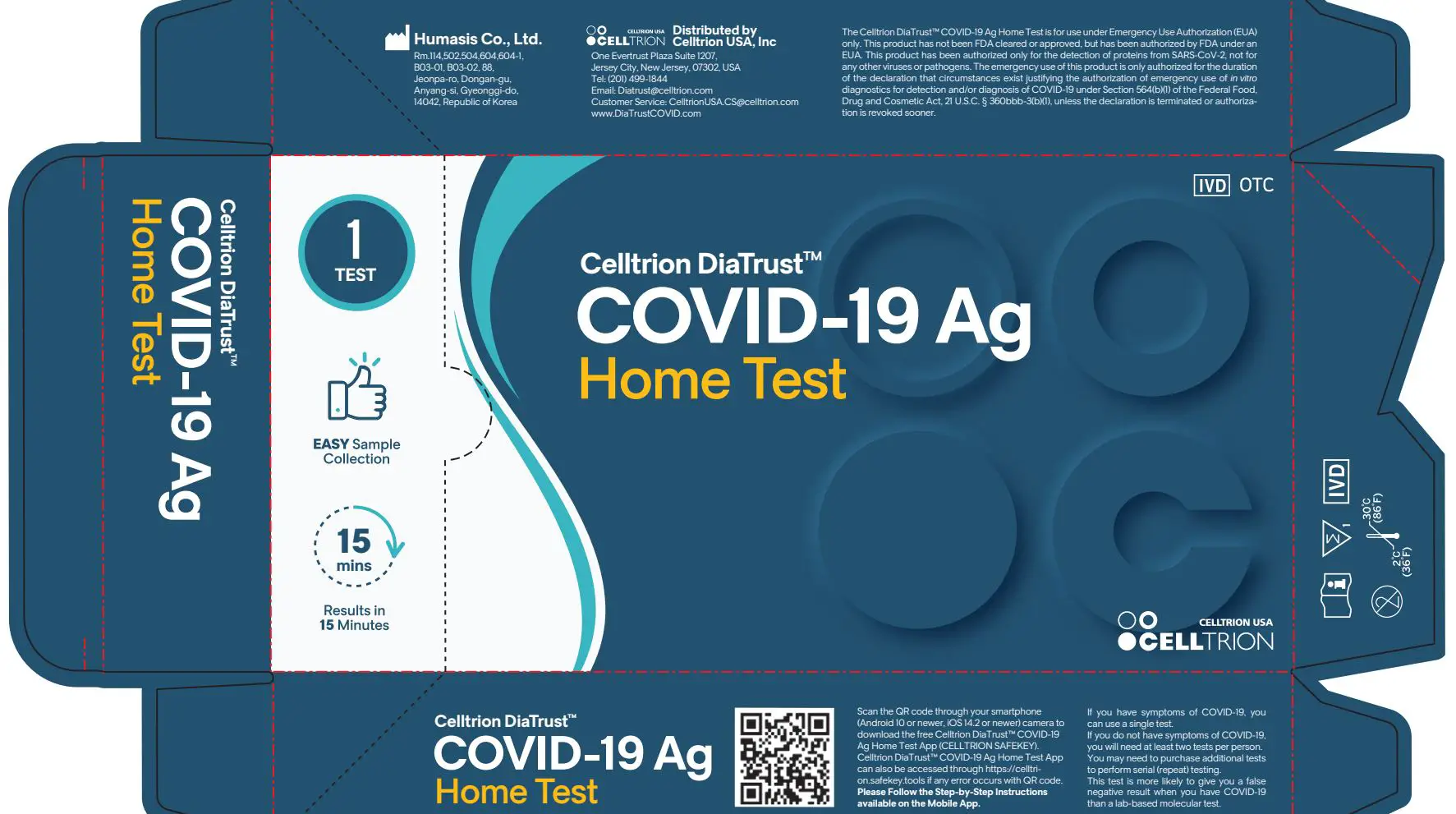 Celltrion DiaTrust COVID-19 Ag Rapid Test Instructions - Test 1