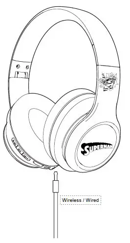 A S ASOEBSE100 Superman Over-Ear Headphones fig4