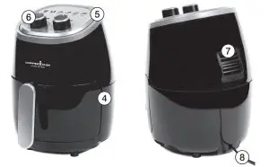 Copper Chef AF9103 2 Quart Airfryer - Touch the Unit