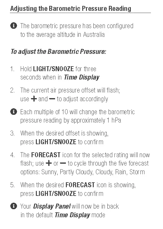 Operation and Settings