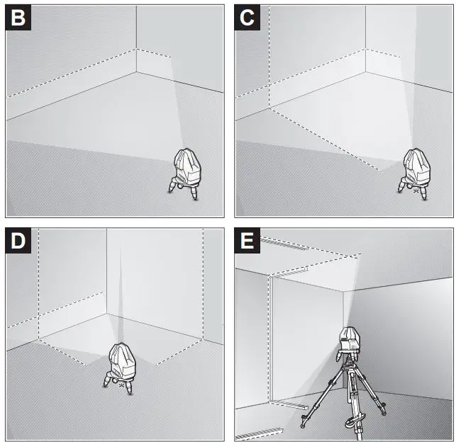 BOSCH GLL 3-15 X Professional Line Laser Instruction Manual - Horizontal mode