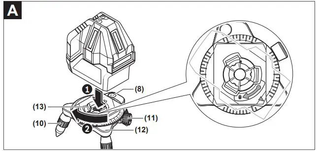 BOSCH GLL 3-15 X Professional Line Laser Instruction Manual - Working with the Rotating Platform
